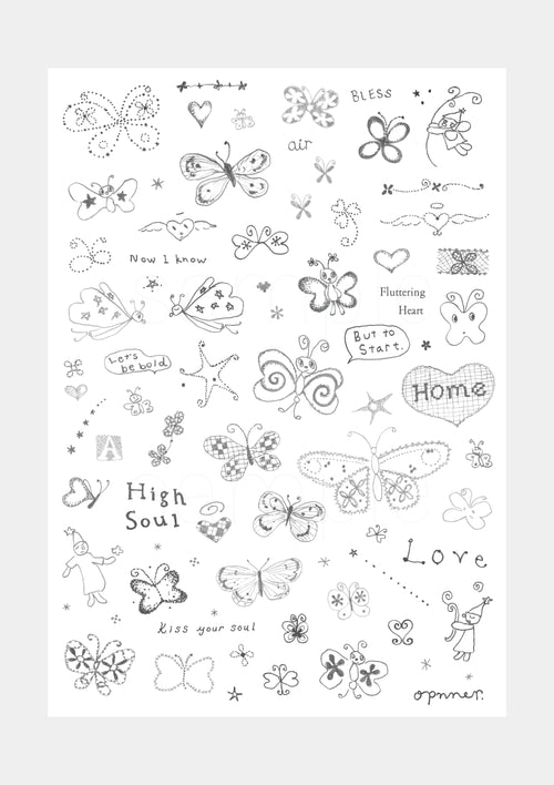 Tattoo Sticker: Fluttering Heart (Beam)