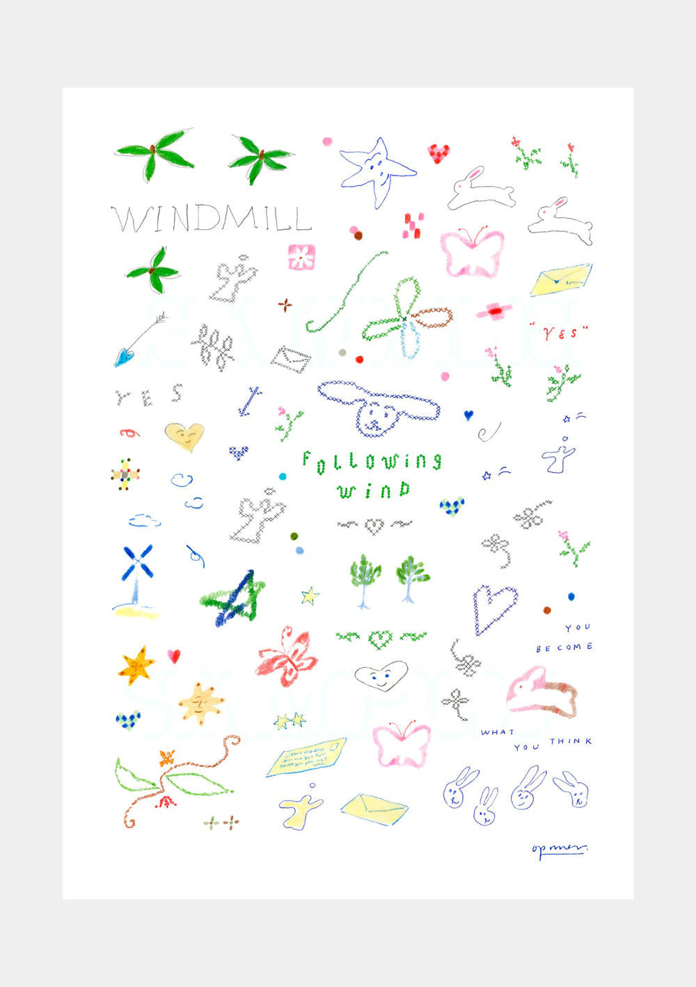 Tattoo Sticker: windmill