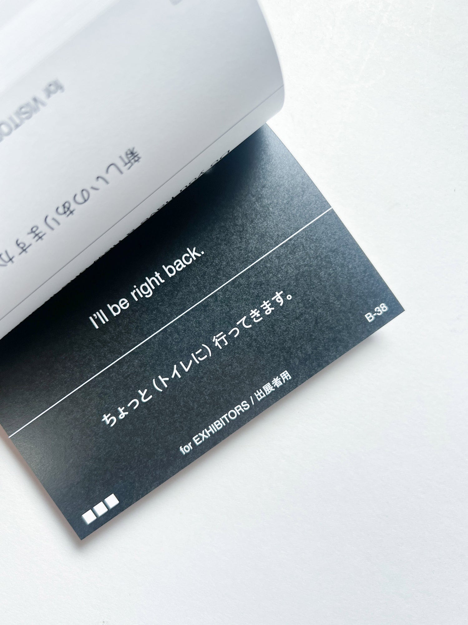 I’m not good at speaking English, so let me converse with this book. / 英語が分からないので、この本を使って会話させてください。 / Yumiko Tashiro