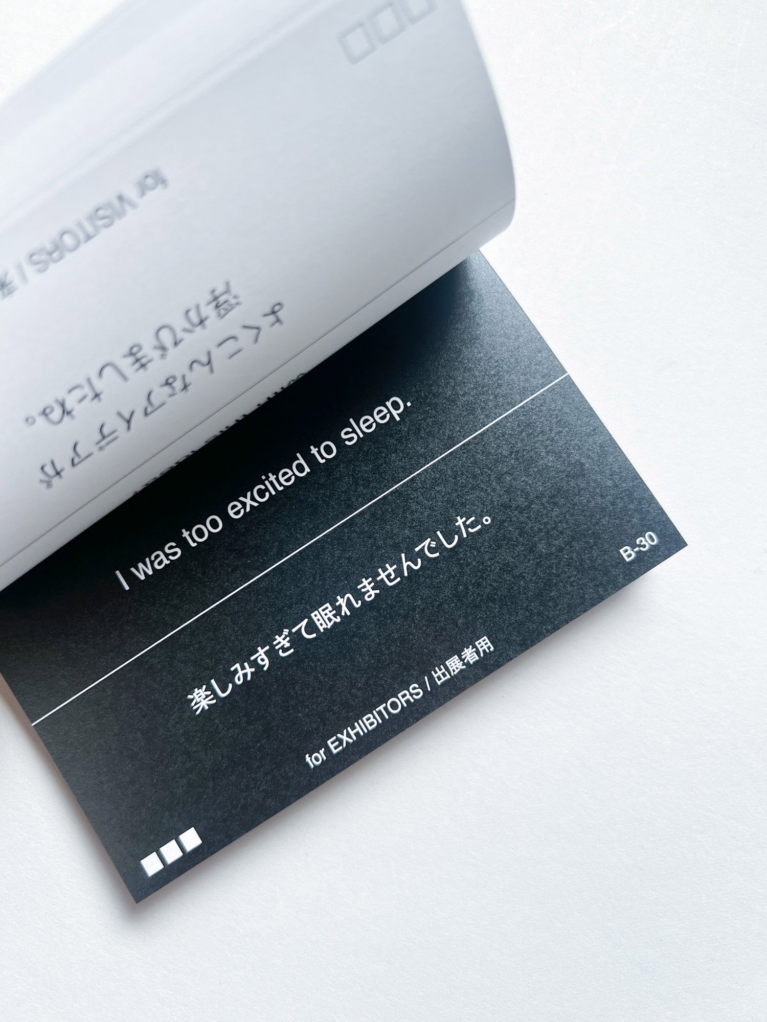 I’m not good at speaking English, so let me converse with this book. / 英語が分からないので、この本を使って会話させてください。 / Yumiko Tashiro