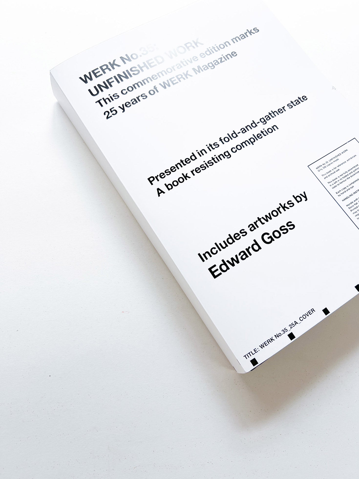 WERK No.35: UNFINISHED WORK [SIGNED]