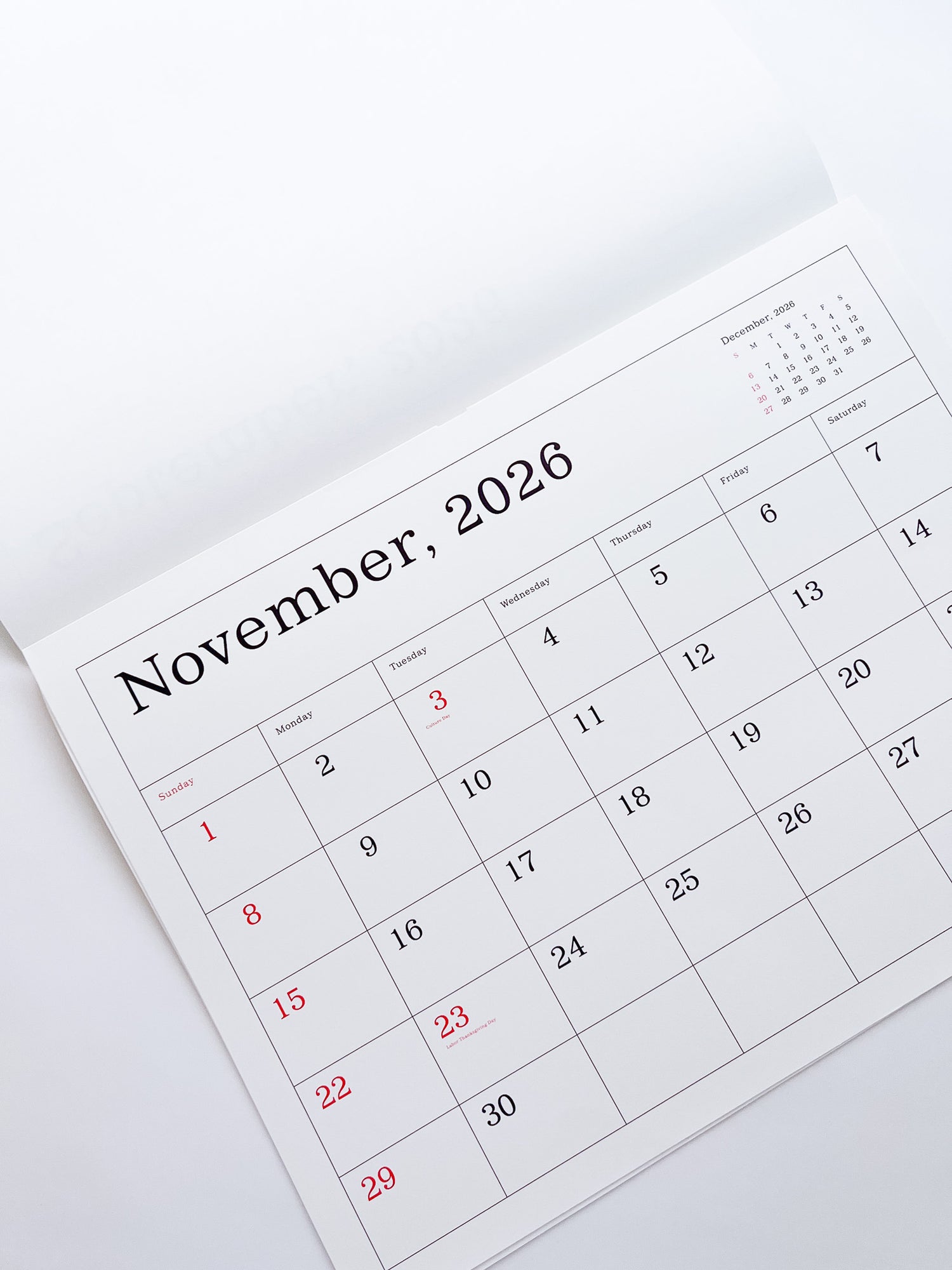 KASAI Kaoru Calendar 2026