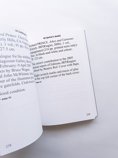 BIBLIOTHÈQUE D’UN AMATEUR. RICHARD PRINCE’S PUBLICATIONS 1980–2020 / Richard Prince