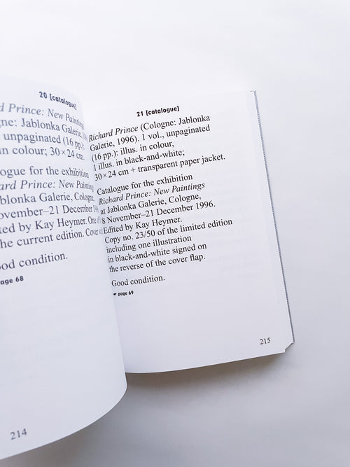 BIBLIOTHÈQUE D’UN AMATEUR. RICHARD PRINCE’S PUBLICATIONS 1980–2020 / Richard Prince