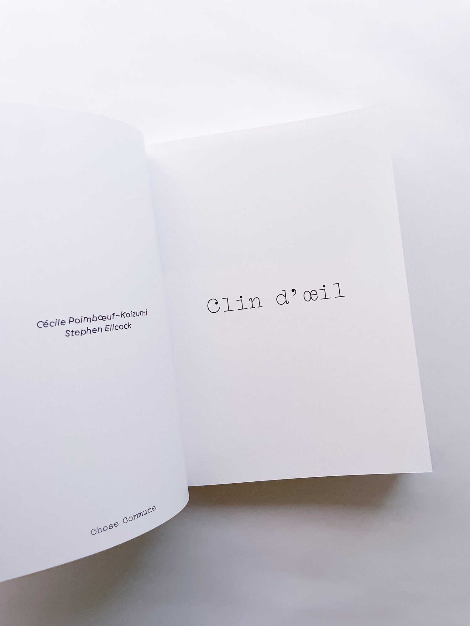 CLIN D'ŒIL / Cécile Poimbœuf-Koizumi & Stephen Ellcock