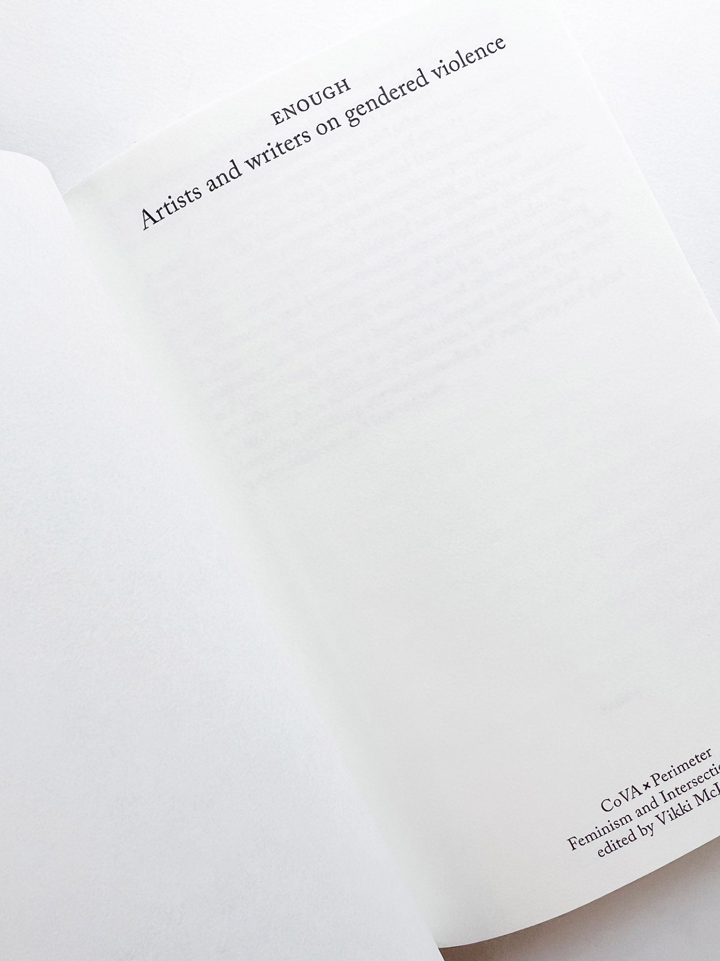 Enough: Artists and writers on gendered violence Vendor