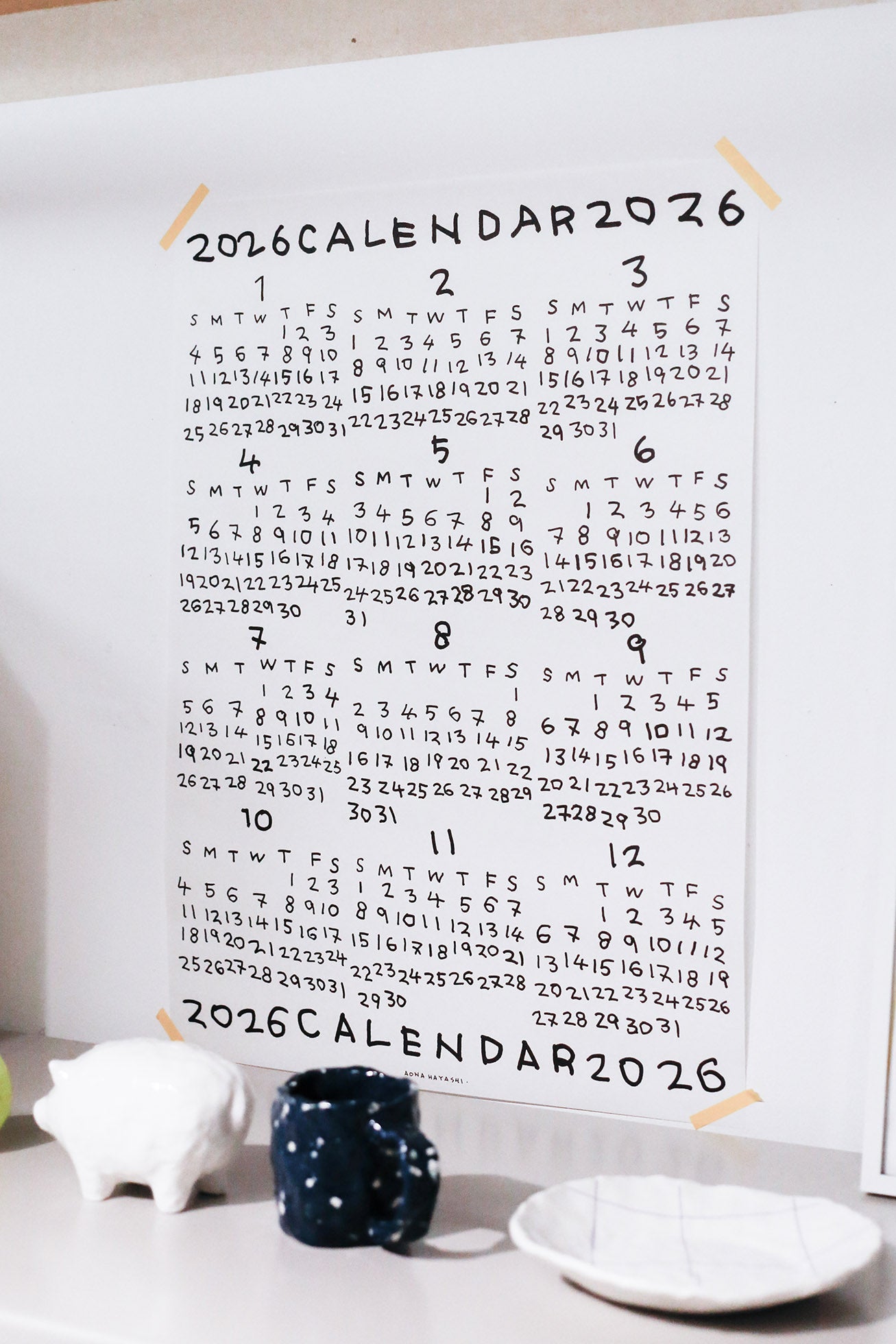 AONA HAYASHI 2026 POSTER [Roll/巻] - 本屋青旗 Ao-Hata Bookstore