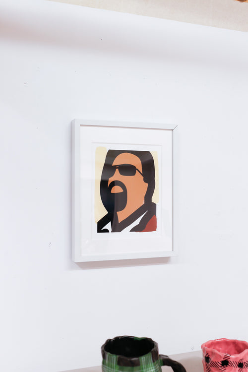 SCREEN-PRINTED INVITATION CARD - MALE TOURIST / Julian Opie  [Framed]