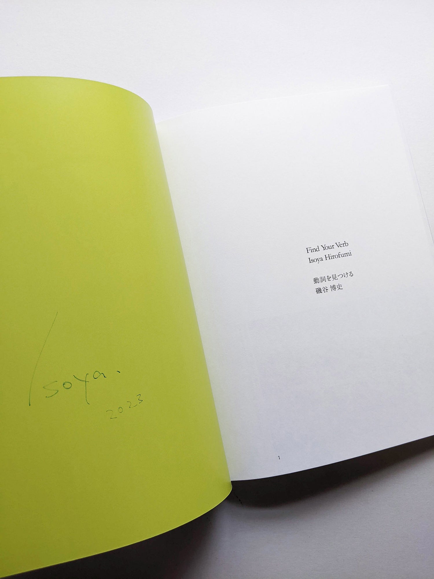 Find Your Verb / Isoya Hirofumi [SIGNED]