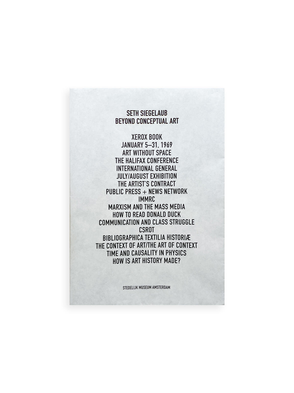 BEYOND CONCEPTUAL ART / Seth Siegelaub