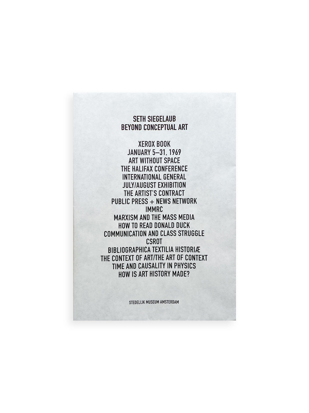 BEYOND CONCEPTUAL ART / Seth Siegelaub