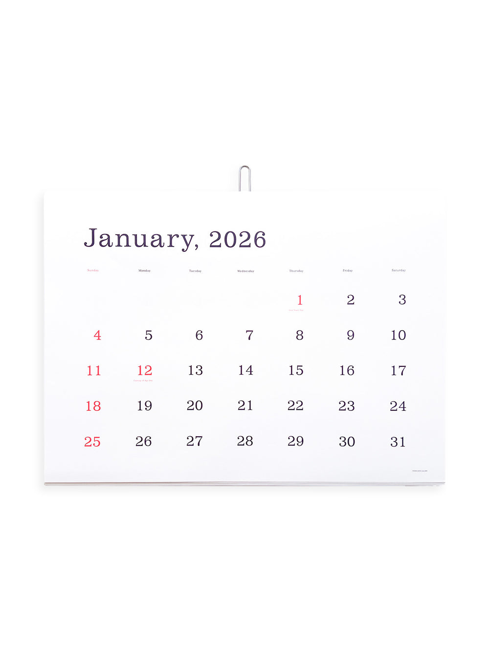 KASAI Kaoru Calendar 2026