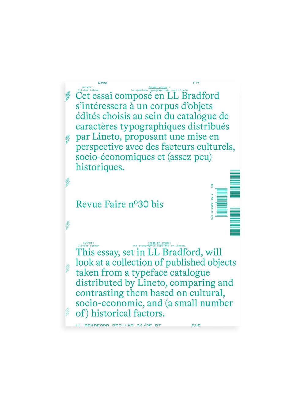 Revue Fairen n°30 bis — Types of types: the typographic specimen by Lineto.