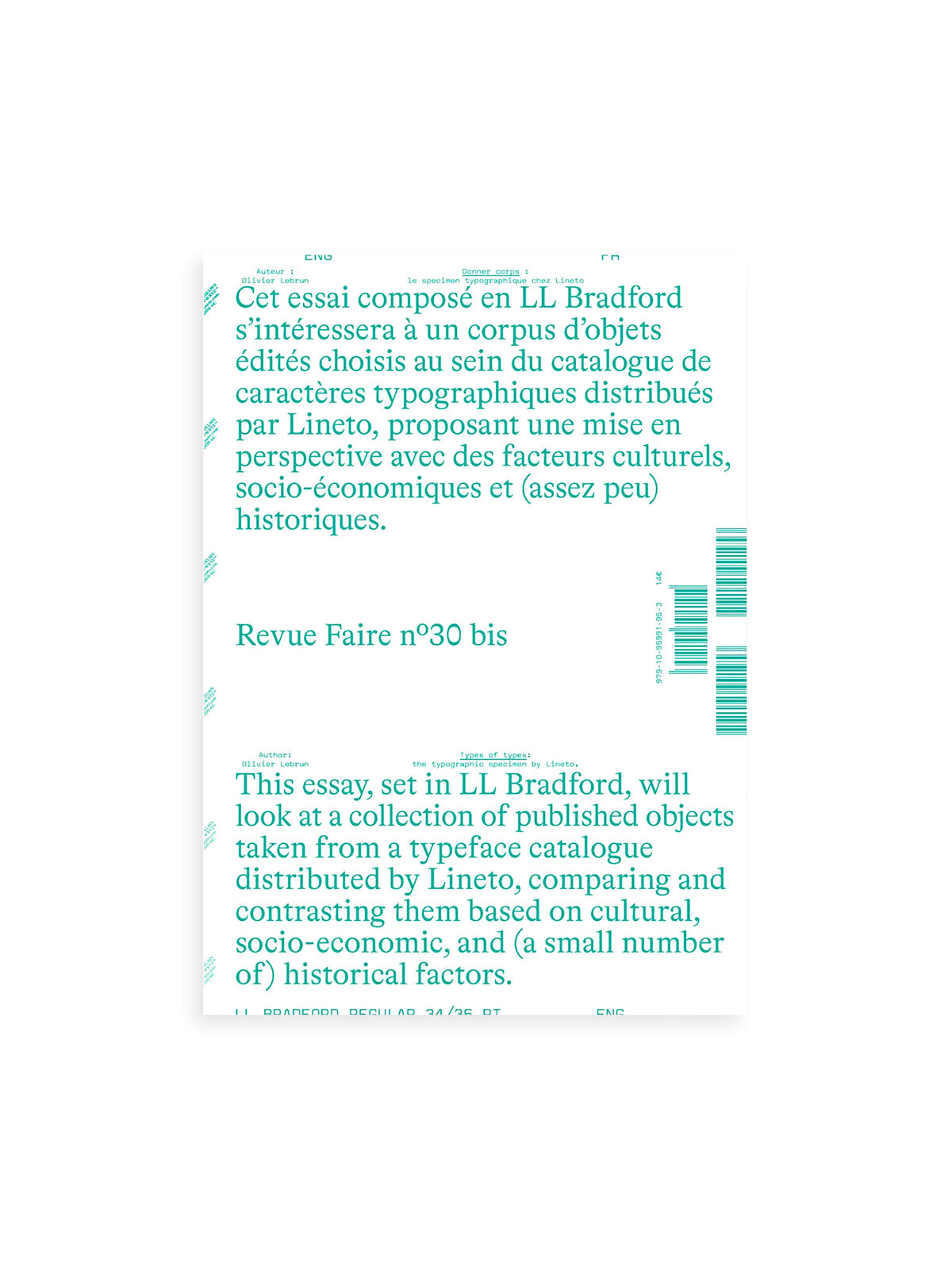 Revue Fairen n°30 bis — Types of types: the typographic specimen by Lineto.