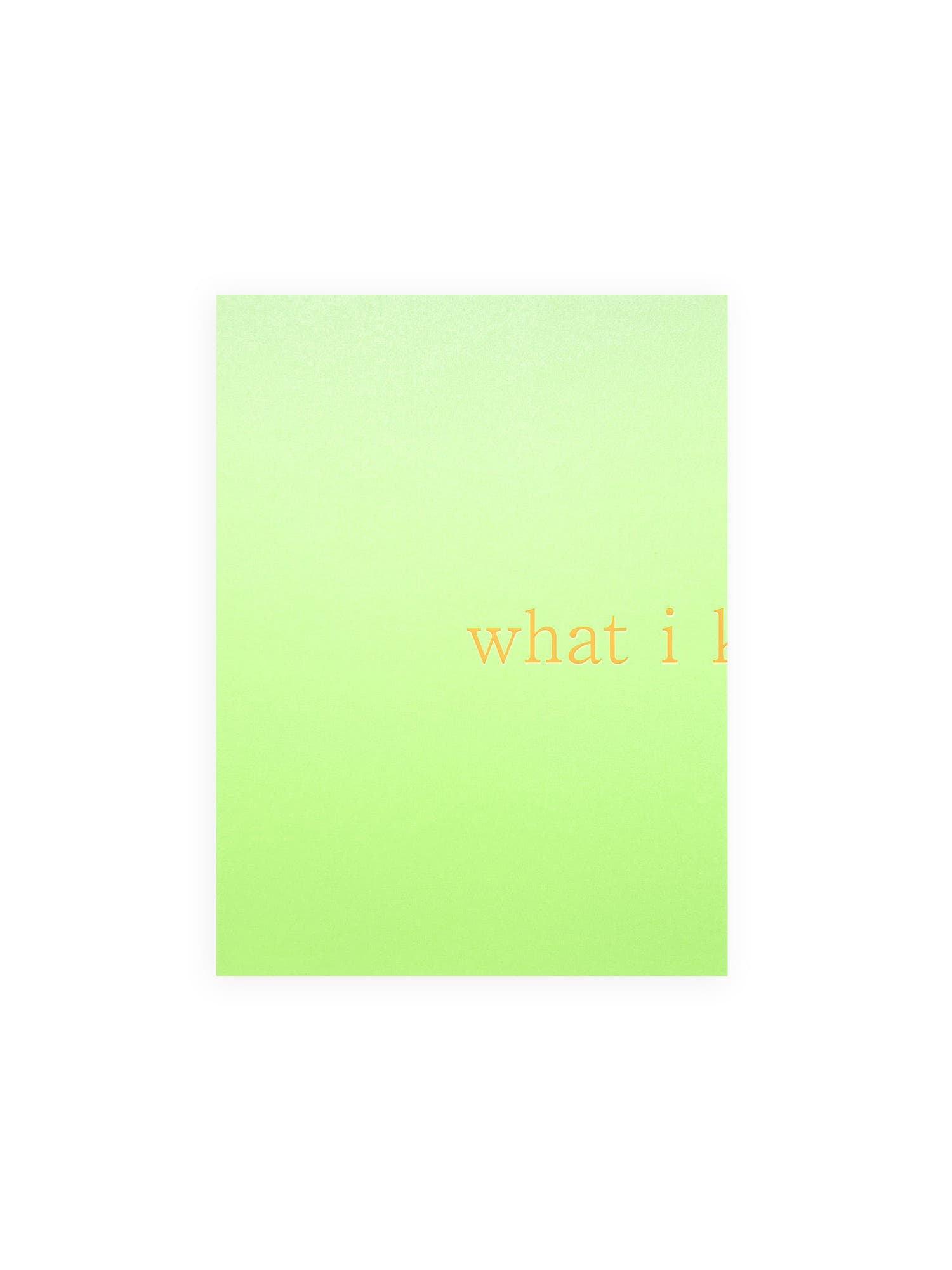 what i know / Ittetsu Matsuoka