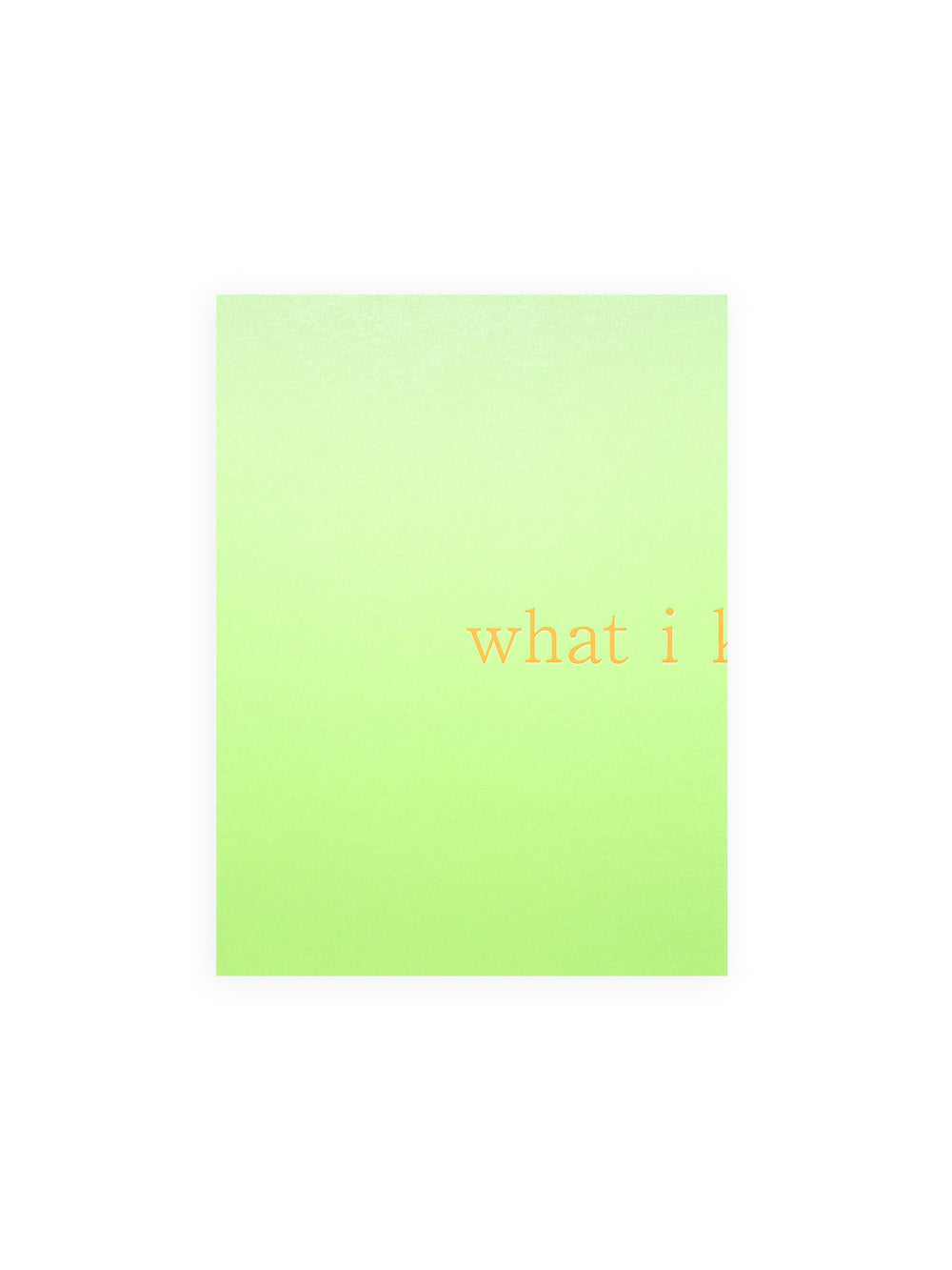 what i know / Ittetsu Matsuoka